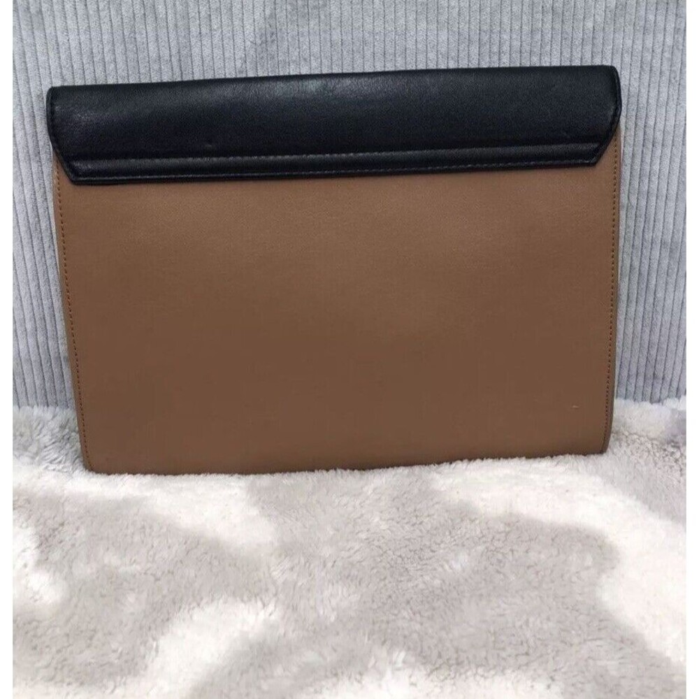 Express Envelope Clutch Purse Colorblock Black Brown Beige Church Party - Picture 7 of 13